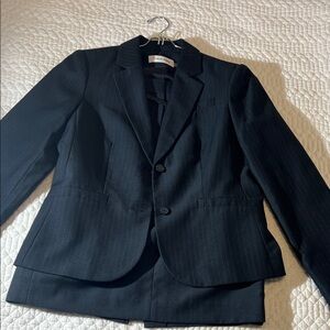 Calvin Klein Dark Grey Pinstripe Skirt Suit
